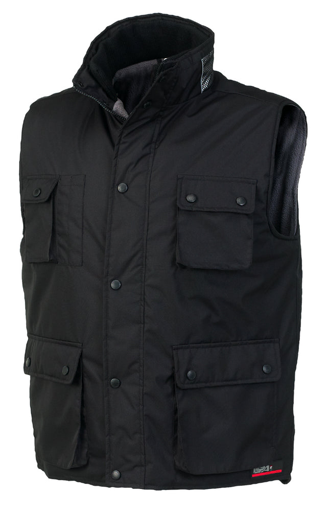 Gilet da lavoro Peppere, issa, industrial starter, modello 04002, colore nero.