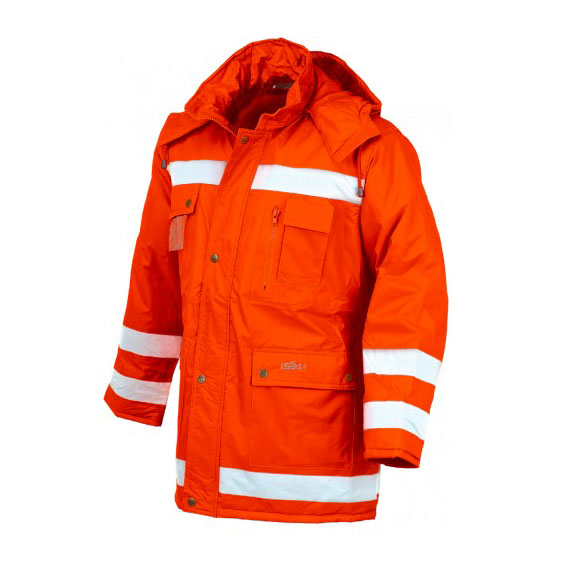 Giacca da lavoro issa, industrial starter parka con interno arancio fluo 04640.