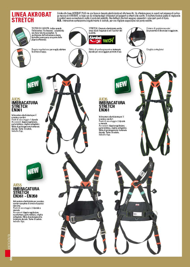 Imbracatura Stretch EN361 - EN358 Industrial Starter AK55.