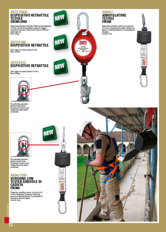 Arrotolatore tessile EN 360, industrial starter AK9417.