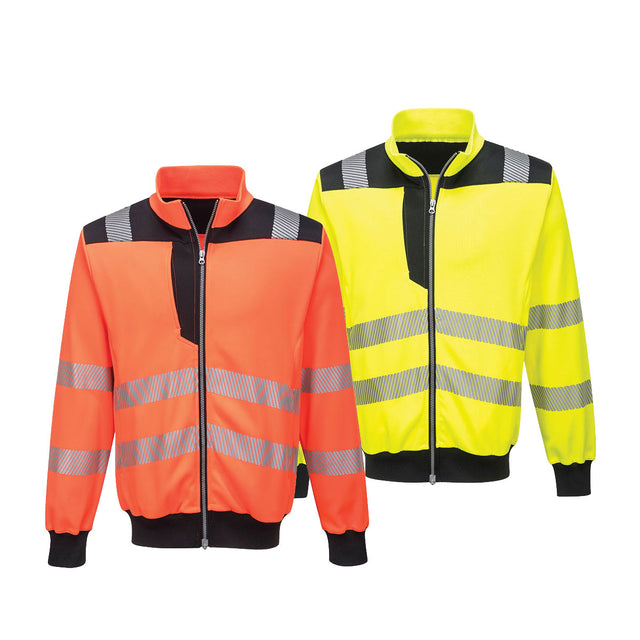 Felpa PW370 Slim full zip alta visibilità Portwest