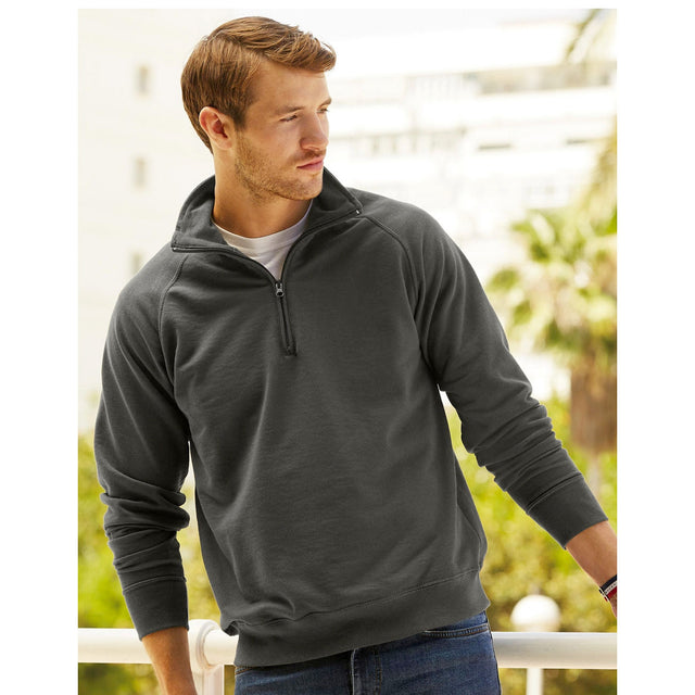 Felpa uomo collo zip Fruit of the Loom 20101