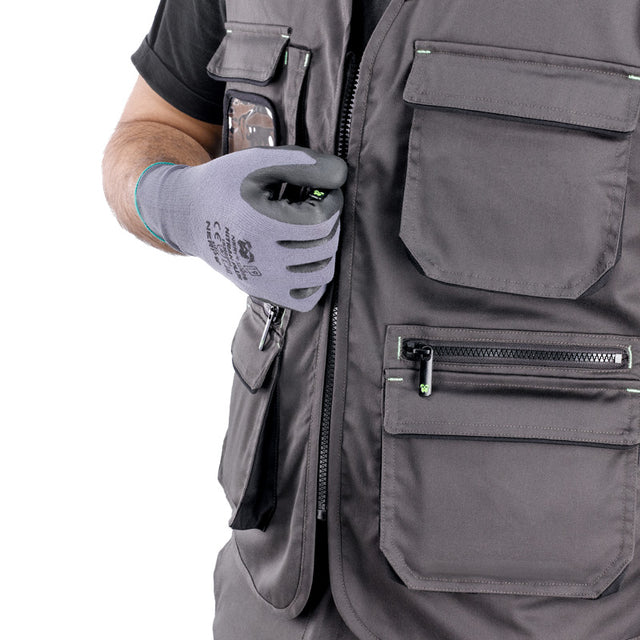 Gilet da lavoro Neri Discovery stretch multitasche