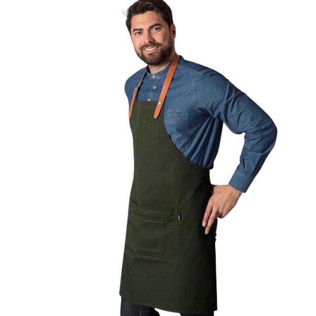 Grembiule da cucina con pettorina Gary's 156400 finiture in pelle