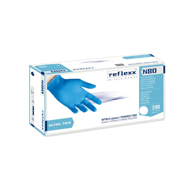 Reflexx N80B Guanti da lavoro monouso ultra sottili in nitrile