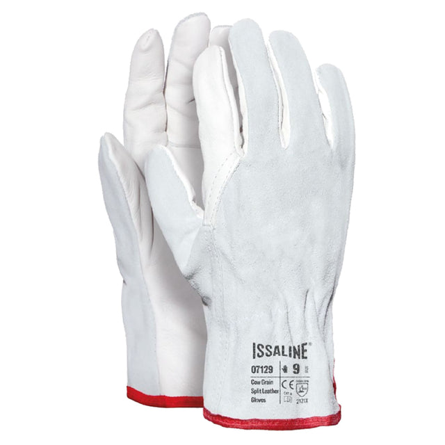 Guanti da lavoro Industrial Starter 07129 in pelle fiore e dorso in crosta