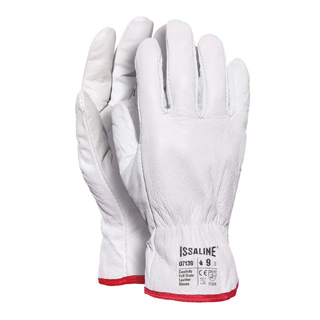 Guanti da lavoro bianchi in pelle fiore Industrial Starter 07139