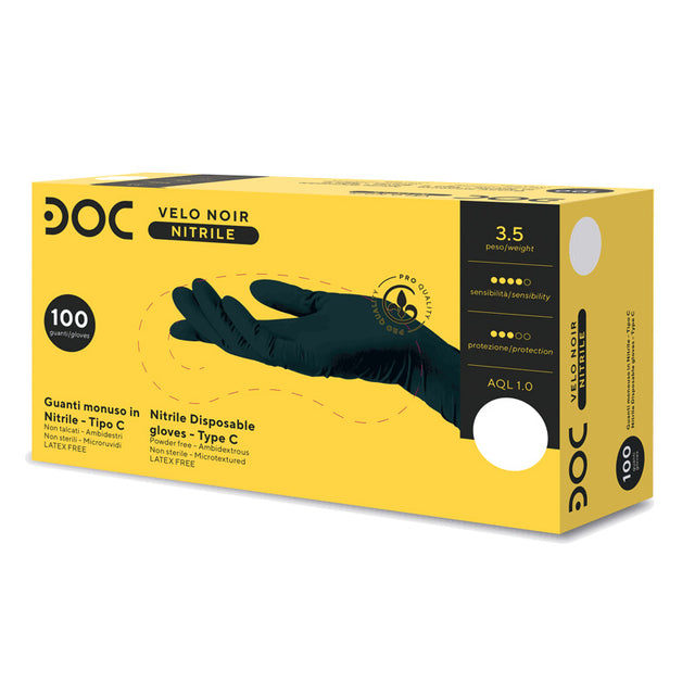 Gardening Doc Zero Velo Noir Guanti in nitrile monouso