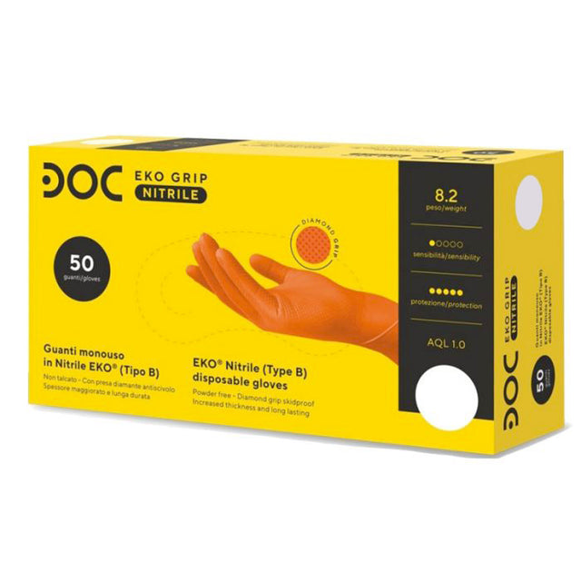 Guanti monouso in nitrile Gardening Eko Grip da lavoro Arancione