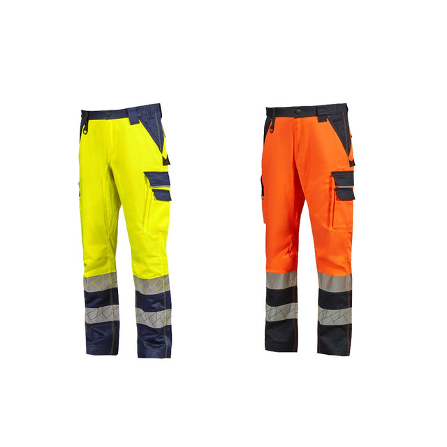 Pantaloni da lavoro alta visibilità U-Power Brillo multitasche