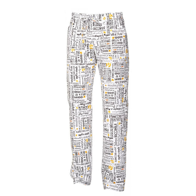 Pantaloni cuoco Giblor’s Alan menù bianco art. 14P08P477