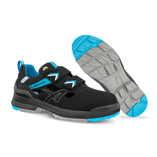 Sandali da lavoro vegani Albatros Forge Air Blak/Blue Low S1 ESD FO SR