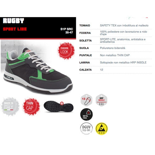 Scarpe antinfortunistiche Rugby FTG S1P SRC ESD