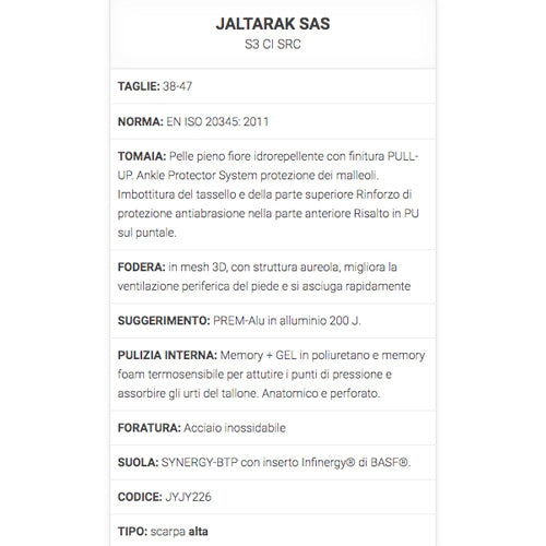 Scarpe da lavoro Jaltarak SAS S3 CI AN SRC Jallatte