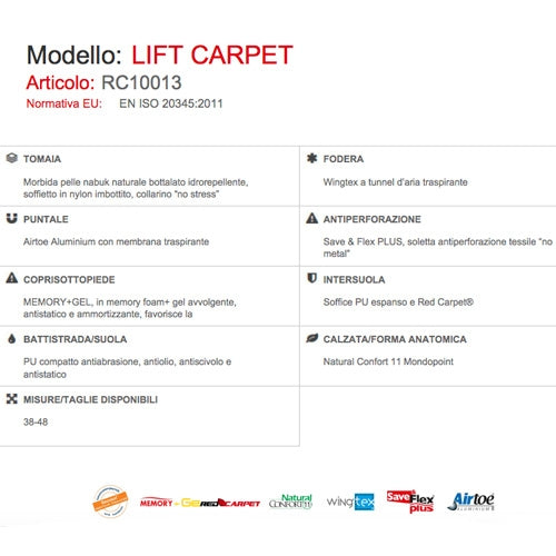 Scarpe di protezione Lift Carpet S3 CI ESD SRC U Power
