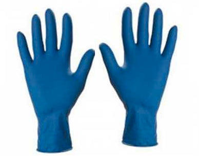 Guanto monouso polimero bluilatex ambidestro taglie S - L - XL.