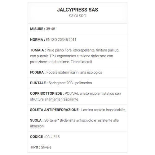 Calzature di sicurezza Jalcypress SAS S3 CI SRC Jallatte