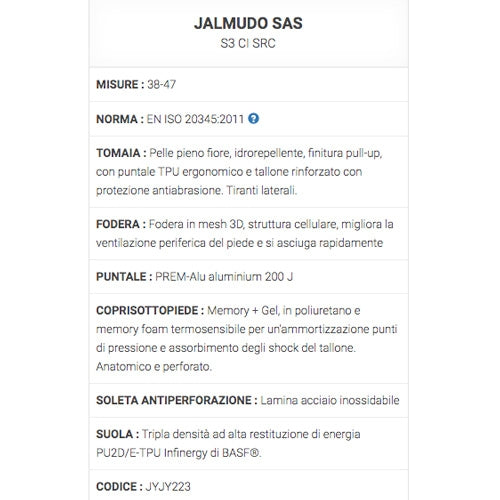 Stivali da lavoro Jallatte Jalmudo SAS S3 CI SRC