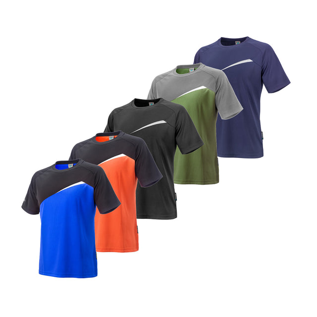 Identity Neri T-shirt da lavoro in poliestere riciclato