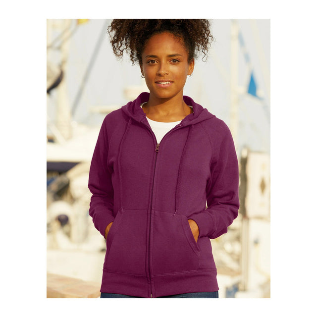 Felpa donna con zip e cappuccio Fruit of the Loom 26901