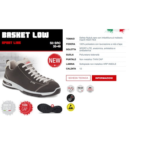 Scarpe da lavoro Basket Low S3 SRC FTG
