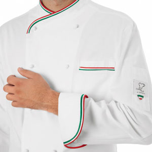 Giacca cuoco Giblor’s Italia bianca art. 16P08G845