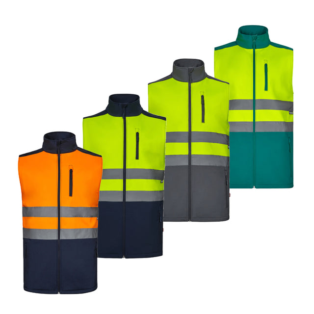 Gilet Velilla 305906 AV in soft shell bicolore ad alta visibilità
