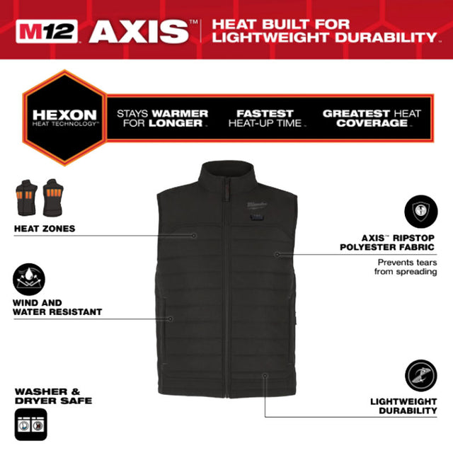 Gilet da lavoro riscaldato Milwaukee Hexon M12 HPVJBL3-0 imbottito