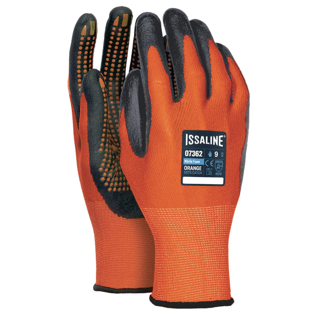 Guanti da lavoro spalmati in nitrile Issaline 07362 Orange Dots Catch