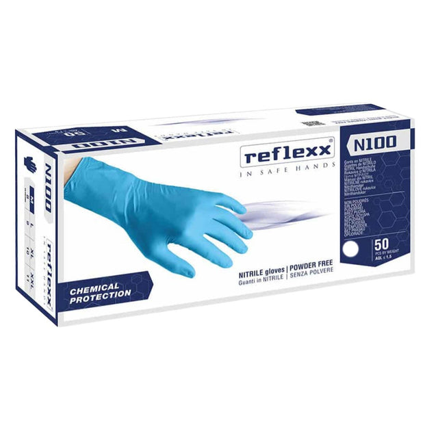 Guanti in nitrile monouso Reflexx N100 protezione chimica
