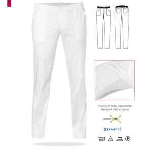 Pantaloni cuoco Giblor’s Enoch bianco art. 15P08P654