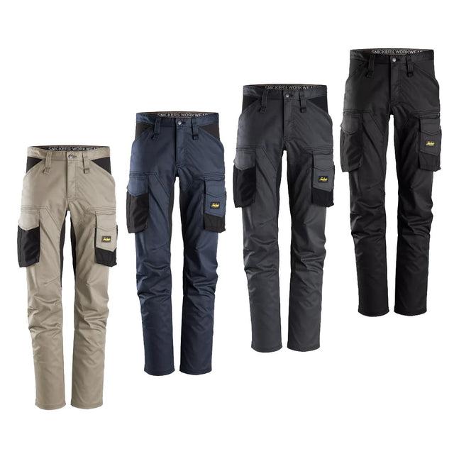 Pantaloni da lavoro stretch Snickers AllroundWork 6803 senza tasche per ginocchiere