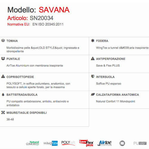 Scarpe di sicurezza Savana S3 SRC U Power