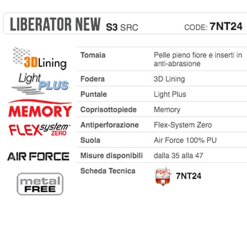 Scarpe antinfortunistiche Liberator New S3 SRC Aimont