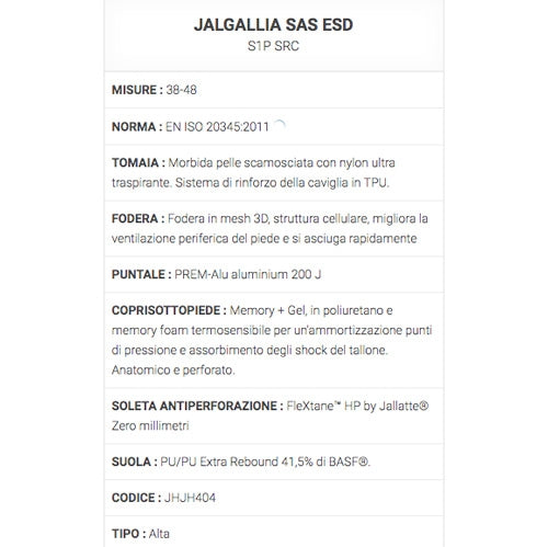 Scarpe di protezione Jalgallia SAS ESD S1P SRC Jallatte