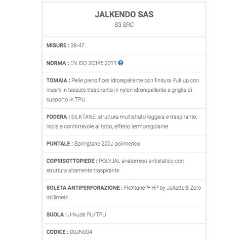 Scarpe di protezione Jalkendo SAS S3 SRC Jallatte