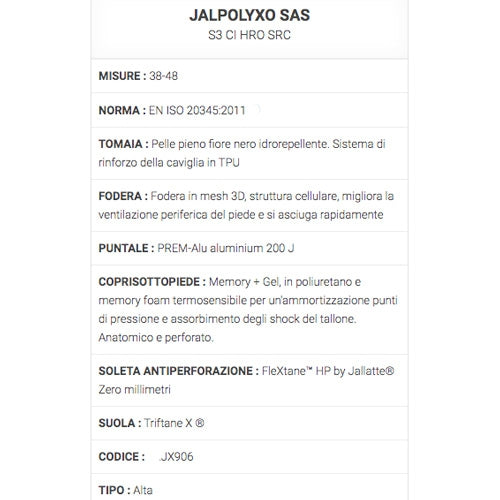 Scarpe da lavoro alte Jalpolyxo SAS S3 HRO CI SRC Jallatte
