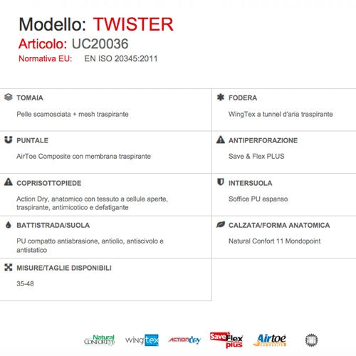 Calzature da lavoro Twister S1P SRC UPower