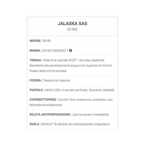Calzature di sicurezza Jalaska sas S3 SRC Jallatte